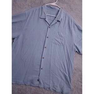 Tommy Bahama Shirt Mens XLX XL Big Floral Blue Camp Hawaiian Resort Wear Silk